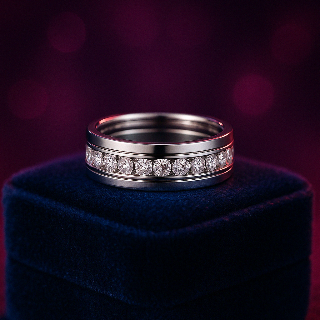 14k white & yellow gold lab grown diamond anniversary ring 0.63 (ctw)