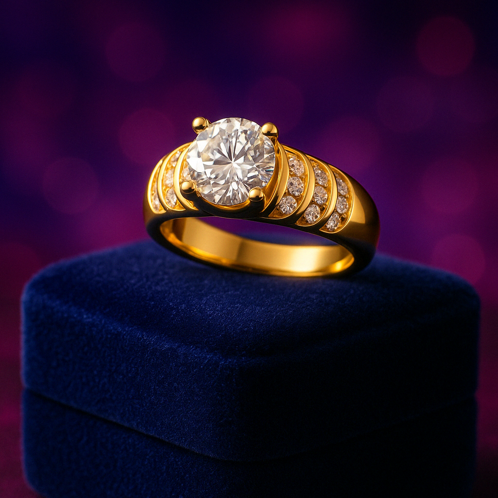 1.52 Carat (ctw) Elevated Solitaire Diamond Ring in 14k Yellow Gold