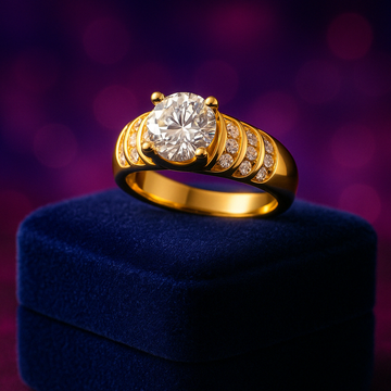 1.52 Carat (ctw) Elevated Solitaire Diamond Ring in 14k Yellow Gold