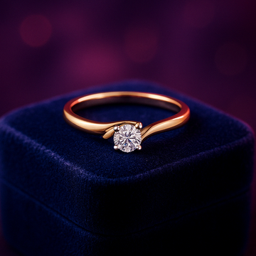 Fabulous round diamond solitaire engagement ring14k yellow gold