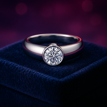 Bezel setting engagement ring 0.50 (ctw)D SI1 GIA 18k Gold