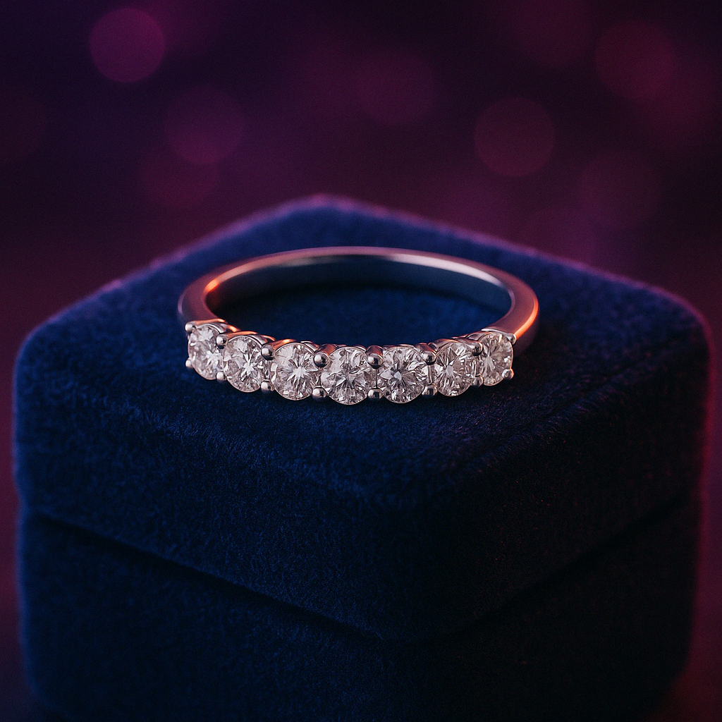 Anniversary semi-eternity diamond ring 0.86 (ctw) in 14k yellow gold