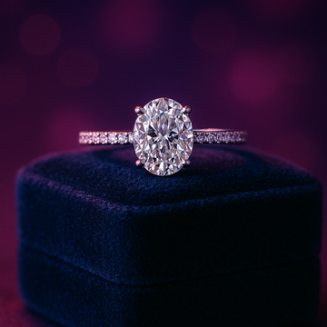 Oval cut lab-grown diamond ring 2.76 (ctw) 14k white gold