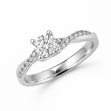0.62 Carat (ctw)Natural Diamond Ring in 14k white Gold