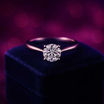 Bague solitaire cultivée en laboratoire taille coussin 1,00 (ctw) en or super blanc 19 carats