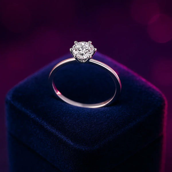 GIA Natural diamond Solitaire engagement ring 0.50 (ctw)14k white gold
