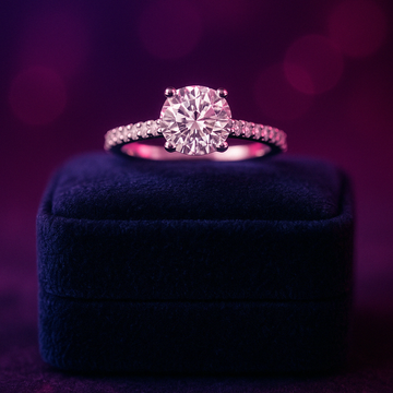 Bague solitaire diamant 0,4 (ct) qui attire l'attention en or blanc