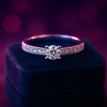 Bague de fiançailles scintillante 0,27 (ctw) en or blanc 14 carats 