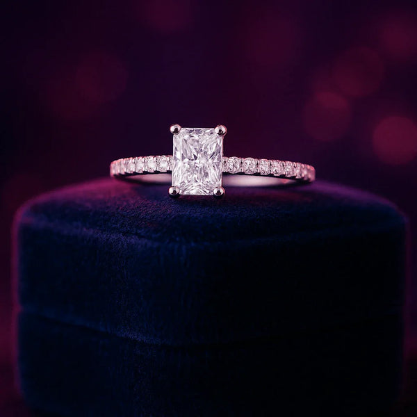 Radiant cut lab-grown solitaire diamond 0.69 (ctw) in 14k gold
