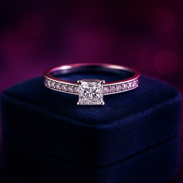 Princess cut lab-grown solitaire diamond ring 0.64 (ctw) 14k gold