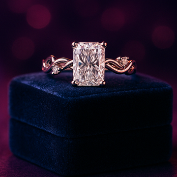 Diamant solitaire cultivé en laboratoire taille radiant 1,77 (ctw) en or 14 carats