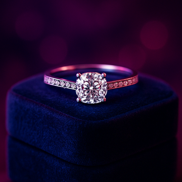 Bague solitaire diamant synthétique taille ronde 1,20 (ct) en or 14 carats