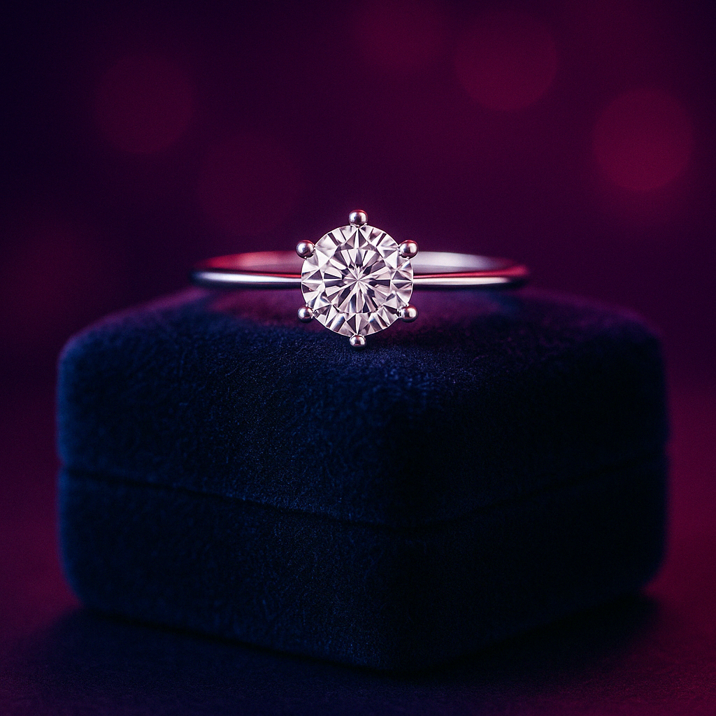 bague solitaire cultivée en laboratoire 1,22 (ctw) or rose 14 carats 
