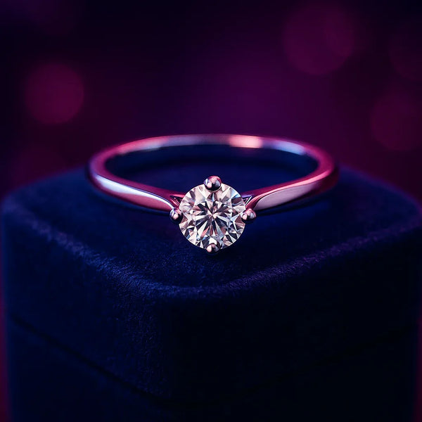 Lab-grown solitaire engagement ring 0.51 (ctw) 14k white gold