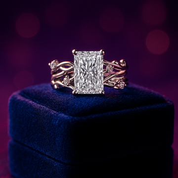 Diamant solitaire cultivé en laboratoire taille radiant 1,77 (ctw) en or 14 carats