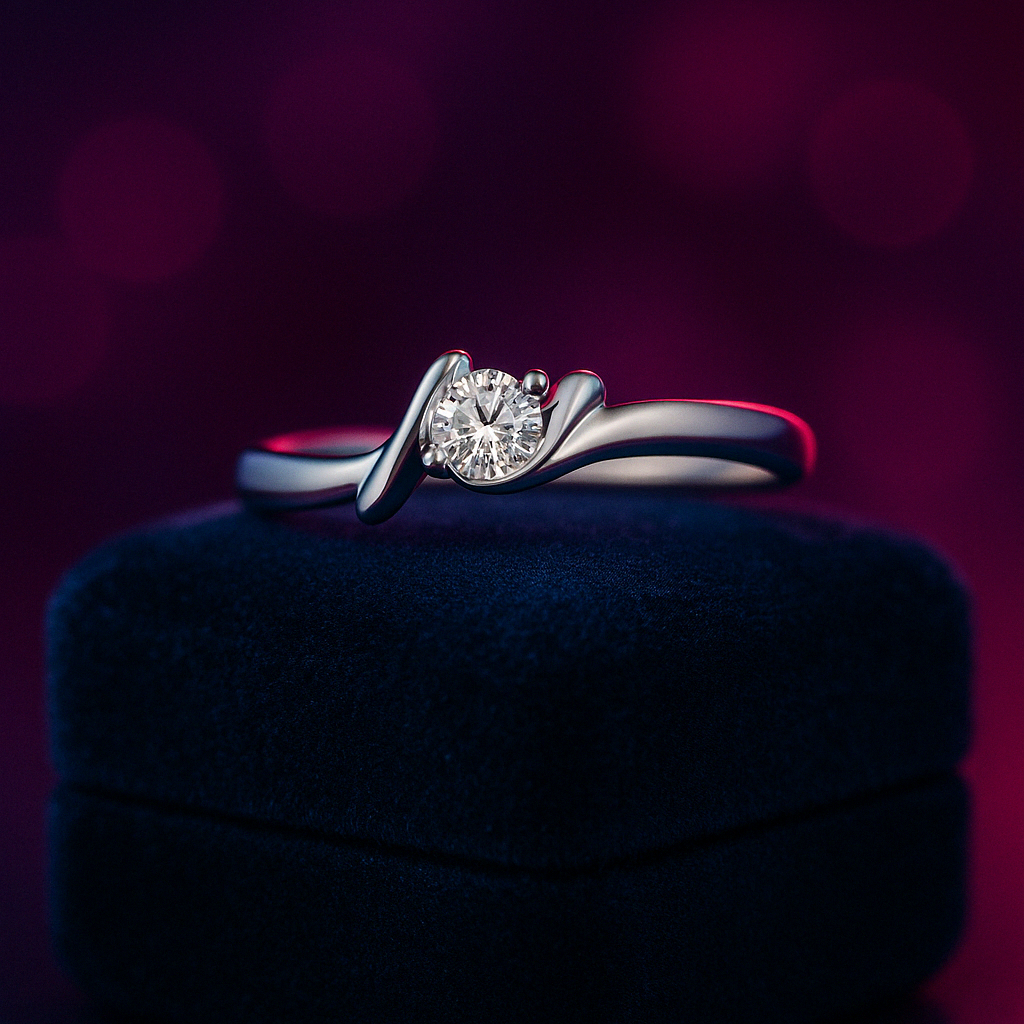 Graceful solitaire engagement ring 0.10 (ctw) in 10k yellow gold
