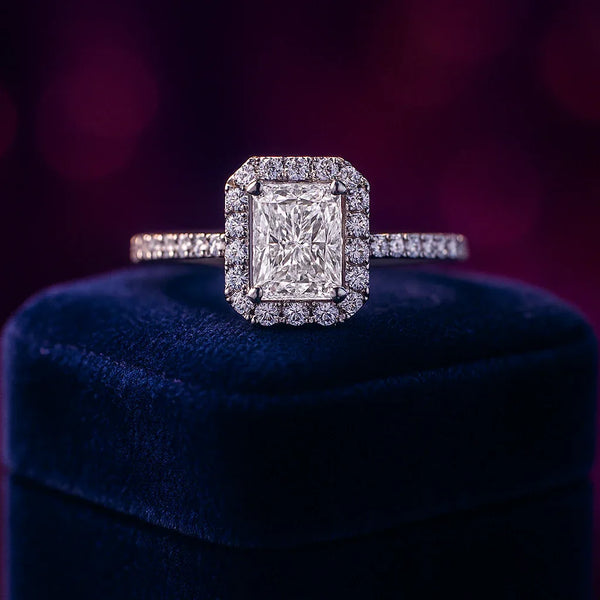 Radiant cut lab-grown diamond engagement ring 1.44 (ctw ) 14k gold