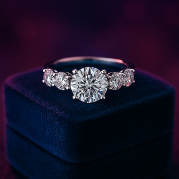 Solitaire semi-eternity ring Lab-grown diamond  5.63 (ctw) in 14k gold