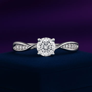 Bague diamant solitaire taille princesse 1,36 (ct) en or 14 carats