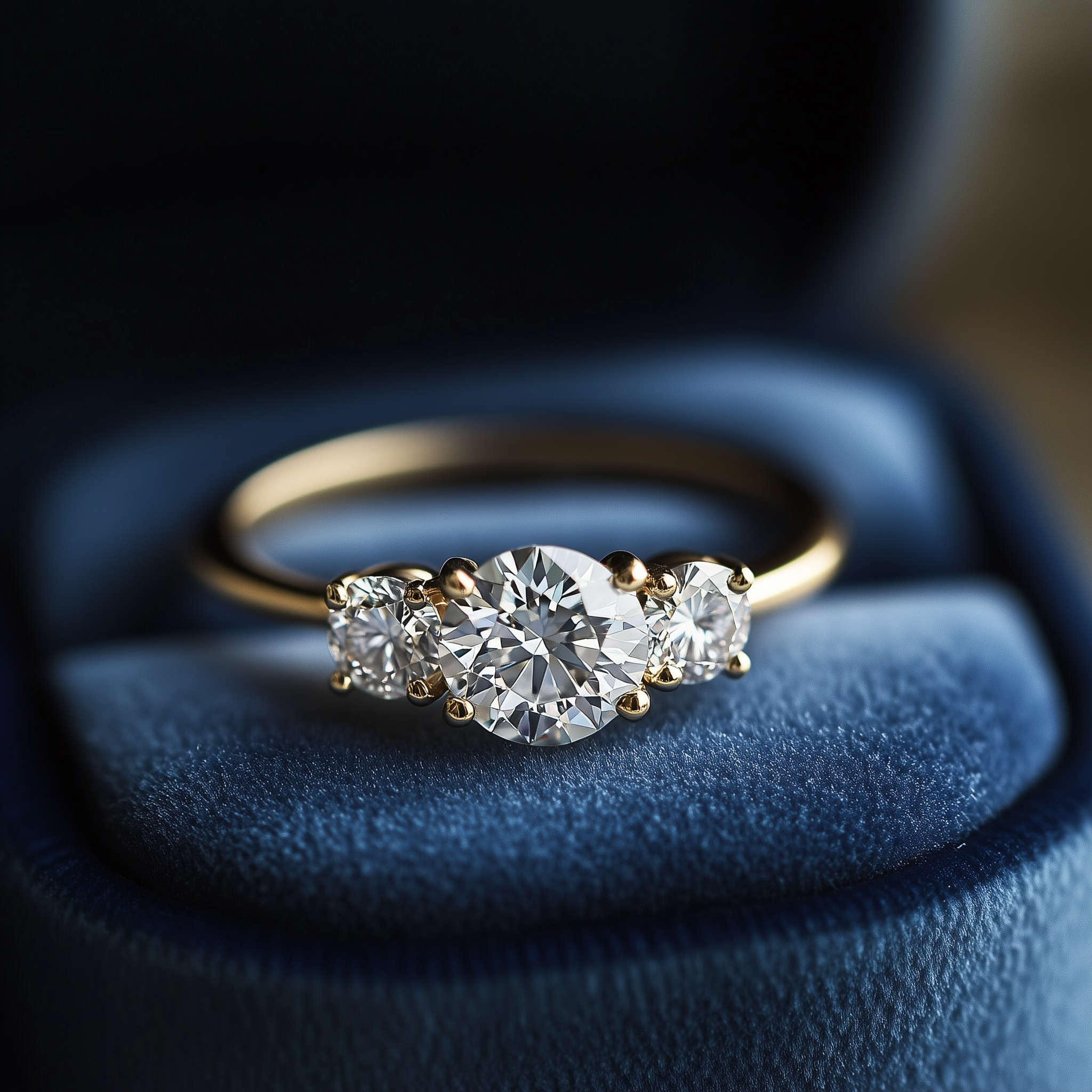 Three stones promise ring 0.10 (ctw) in 10k yellow gold