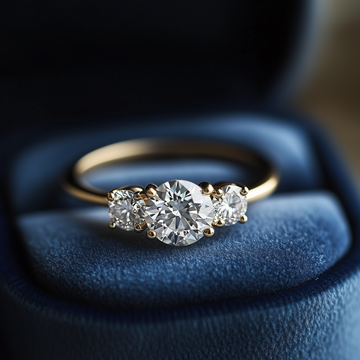 Three stones promise ring 0.10 (ctw) in 10k yellow gold