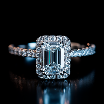 Lab-grown Emerald cut engagement ring 1.66 (ctw ) 14k gold