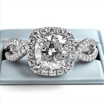 Icy halo lab-grown engagement ring 1.03 (ctw) in 14k white gold