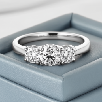 Bague classique avec diamants cultivés en laboratoire Trinity 1,56 (ctw) en or blanc 14 carats 